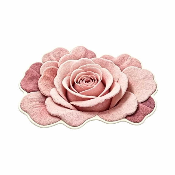 Diatomaceous Earth Bath Mat Rose Shape, Super Absorbent Quick Dry Non Slip Bathroom Floor Rug Soft Decorative