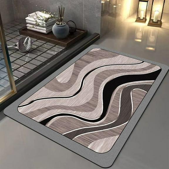 Diatomaceous Earth Bath Mat Rugs, 19.68*31.49 Inch Super Absorbent Diatomite Stone Bath Mat Non Slip Quick Dry Thin Bathroom Mat Fit Under Door, Floor Rugs in Front of Bathtub, Shower Room, Sink
