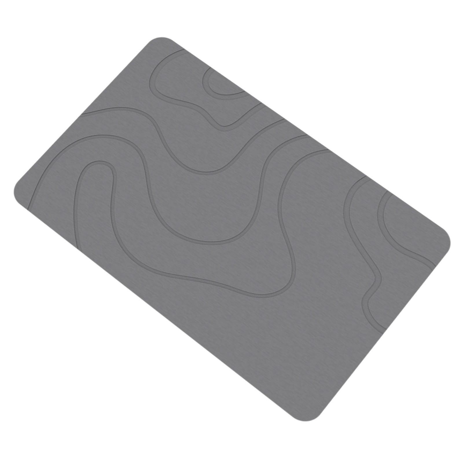 Diatomaceous Earth Bath Mat - Non-Slip, Quick Dry, Dark Grey, 15.4"x23.6" | Super Absorbent Bathroom Floor Mat