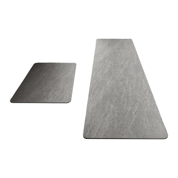 Diatomaceous Earth Bath Mat Set 2-Piece - Super Absorbent Quick Drying Stone Shower Mat with Non-Slip Rubber Backing for Bathroom Floor