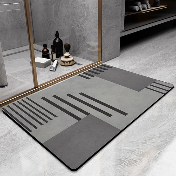 Diatomaceous Earth Bath Mat, Super Absorbent Bathroom Rug, Quick Drying Non Slip Toilet Floor Mat, Polyester Household Entrance Mat 40x60cm