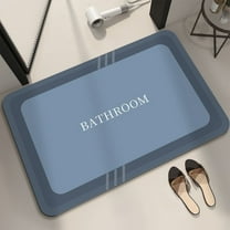 Diatomaceous Earth Bath Mat | Super Absorbent Quick-Dry Bathroom Rug | Non-Slip Rubber Backing | Washable Shower Floor Mat for Bathtub & Shower Room | 16X24 Inches Blue Modern Design