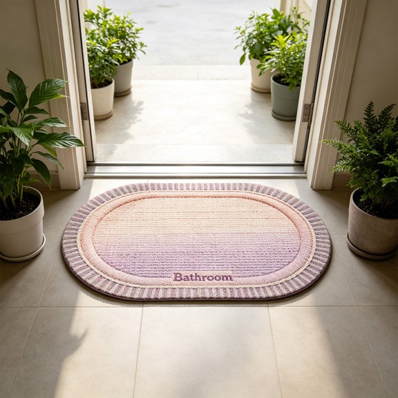 Diatomaceous Earth Bath Mat, Super Absorbent Quick Dry Non Slip Bathroom Floor Rug Water Absorbing Shower Mat, for Bathroom Shower Tub Entryway Laundry Room Home Decor