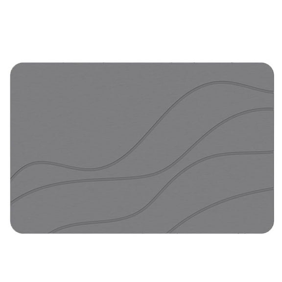 Diatomaceous Earth Bath Mat - Super Absorbent Stone Shower Mat | Non- Quick-Drying Bathroom Floor Mat | Natural Gray Easy-to-Clean Bath Mat