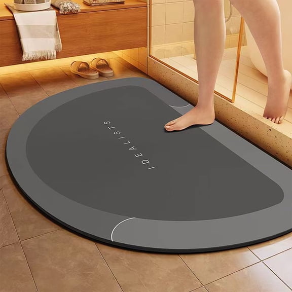 Diatomaceous Earth Bath Mat, Water Absorbent Floor Rug, Non Slip Bathroom Doorway Foot Mat, Quick Drying Sink Toilet Pad, Natural Stone Feel, Modern Home Decor, 16x24 Inches Anti Slip, By UKHCCC