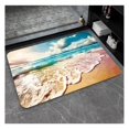 Diatomaceous Earth Bath Mat,Watercolor beach NonSlip Volume Super