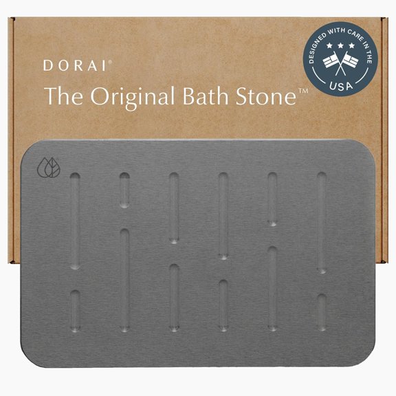 Diatomaceous Earth Bath Mat with Non-Slip Base Fast-Drying Shower Mat Rain Slate 1 Pack