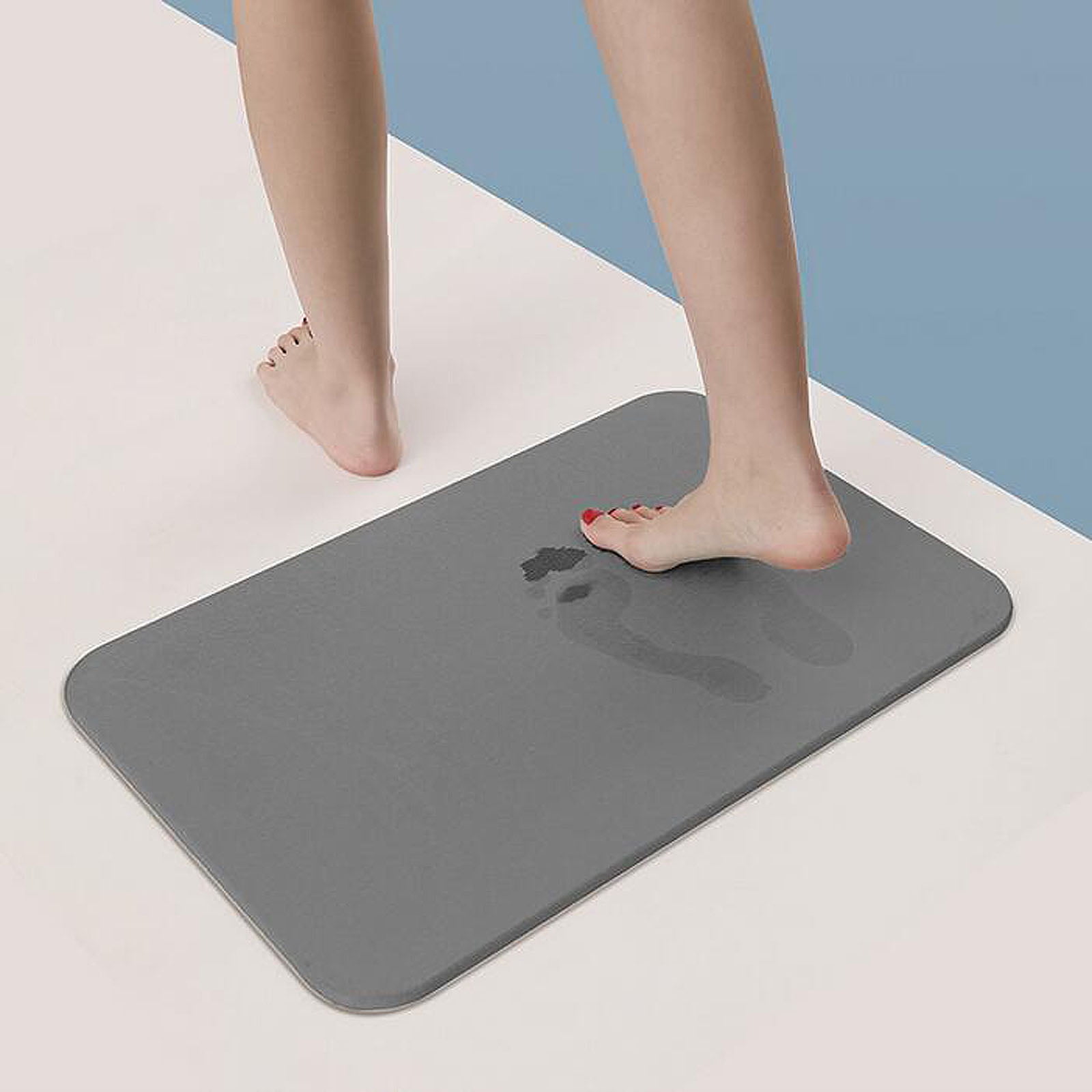 Diatomaceous Earth Bathmat,Stone Bath Mat, Non Slip Super Absorbent Quick Drying Ultra Thin ...
