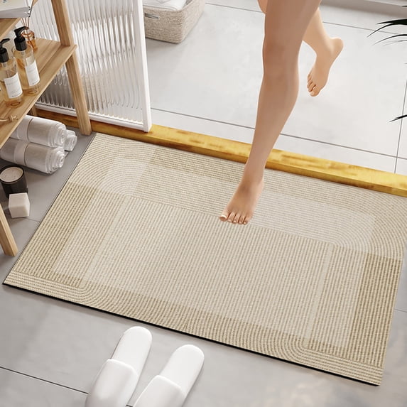 Diatomaceous Earth Bathroom Mat Non Slip Quick Dry Water Absorbent Floor Rug for Shower and Bathtub