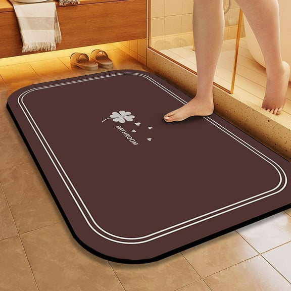 Diatomaceous Earth Bathroom Mat with Ultra-Fast Drying Technology, Non-Slip Bottom and High Water Absorption, Quick-Dry Toilet Entrance Mat for Kitchen Balcony Multi-Use