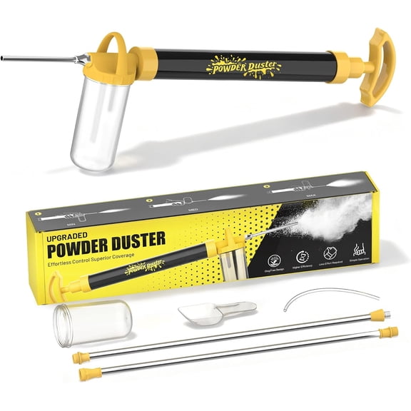 Diatomaceous Earth Duster, Upgraded Powder Duster, Powder Sprayer with Adjustable Length 4FT, Multi-Purpose Application for Indoor Outdoor Garden