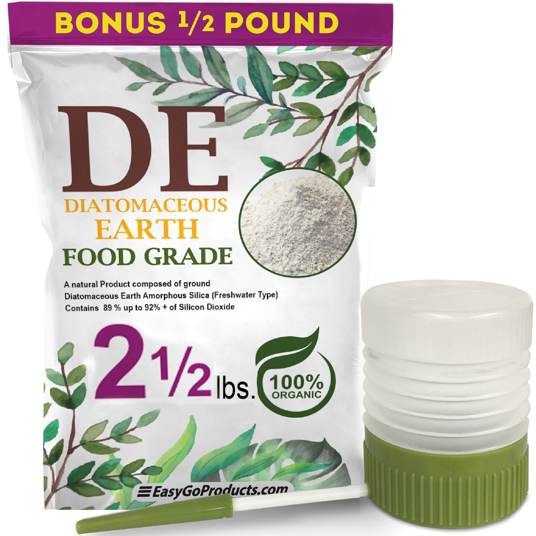 EasyGo Products, Diatomaceous Earth Food Grade, 10 Lb Sealed Bag -  Walmart.com
