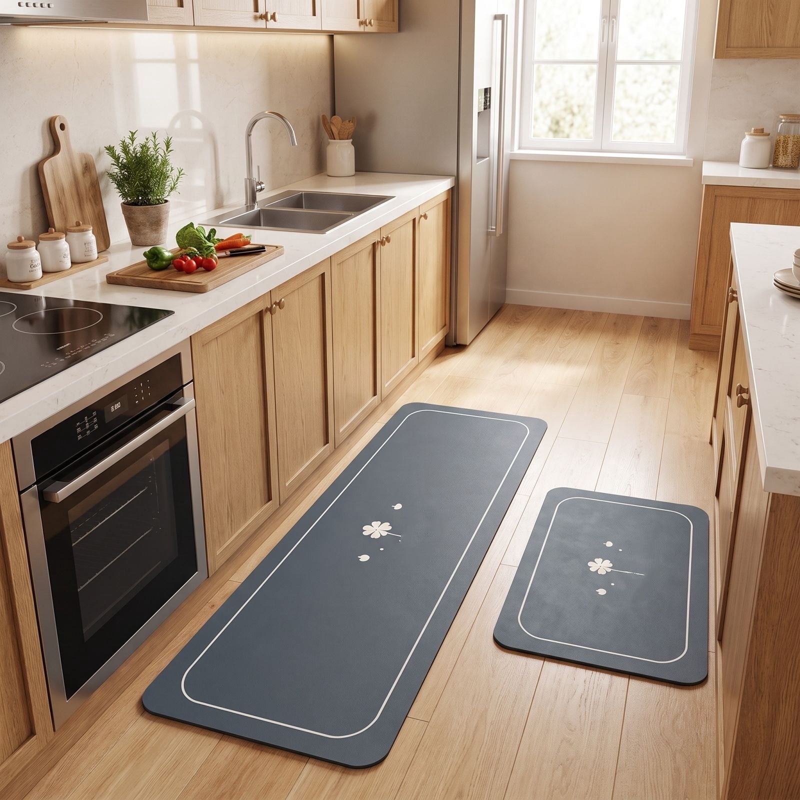 Diatomaceous Earth Mat Set, Water Oil Absorbent Floor Mat, Non Slip ...