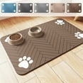thumbnail image 1 of Diatomaceous Earth Pet Feeding Mat, Absorbent Non-Slip Waterproof Food & Water Bowl Floor Mat, Washable Quick-Dry Splash Proof Kitchen or Entryway Rug 20x12 Inch, 1 of 7