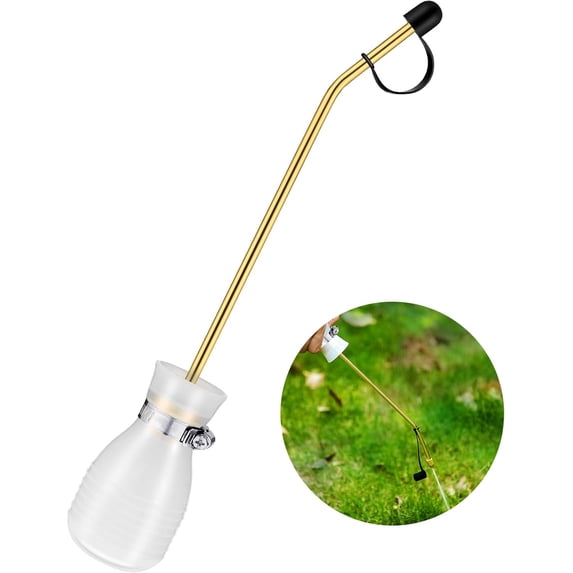 Diatomaceous Earth Powder Duster Bulb Duster Sprayer 4.6 oz with Long Copper Garden Powder Applicator Dispenser for Organic Gardening Agricultural Supplies(White)
