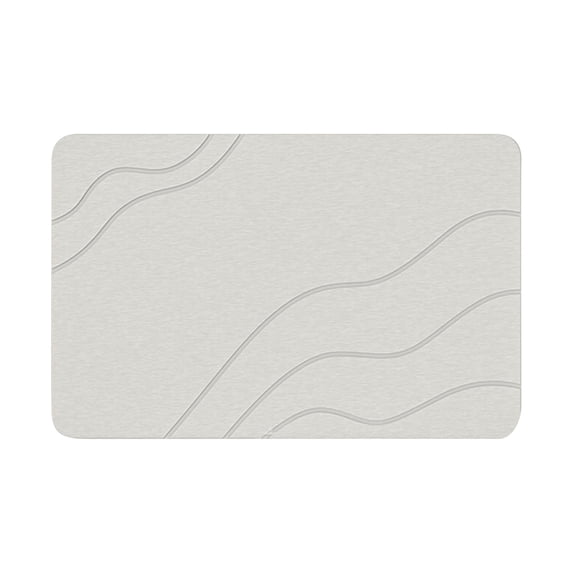 Diatomaceous Earth Stone Bath Mat 15.7 x 23.6 Inch, Quick-Dry Absorbent Stone Bath Mats for Bathroom, Non-Slip Drying Mat for Shower Caddy, Light Gray