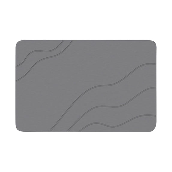 Diatomaceous Earth Stone Bath Mat 15.7 x 23.6 Inch, Quick-Dry Absorbent Stone Bath Mats for Bathroom, Non-Slip Drying Mat for Shower Caddy, Dark Gray