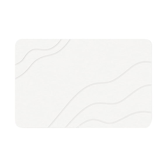 Diatomaceous Earth Stone Bath Mat 15.7 x 23.6 Inch, Quick-Dry Absorbent Stone Bath Mats for Bathroom, Non-Slip Drying Mat for Shower Caddy, White