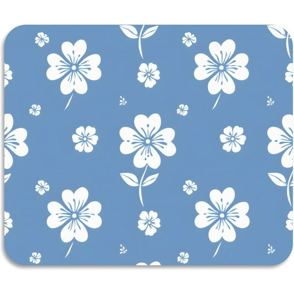 Diatomaceous Earth Stone Dish Drying Mat for Kitchen Counter，Seasonal Ultra Absorbent Home Dish Drainer Mats-Blue Flower Four Leaf Clover ，18inch x 16inch