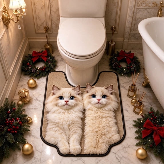 Diatomaceous Earth Toilet Cover Absorbent Bath Mat Non-Slip U-Shaped Toilet Rug Quick Dry Entryway Doormat for Bathroom Floor
