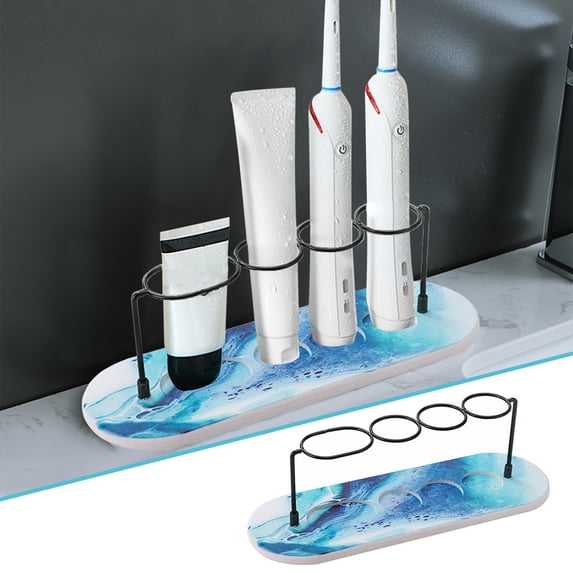 Diatomaceous Earth Toothbrush Holder, Absorbent Pad Toothbrush Rack, Water-Absorbing Bathroom Storage, Eco-Friendly Toothbrush Organizer, Quick-Dry Sink Accessory