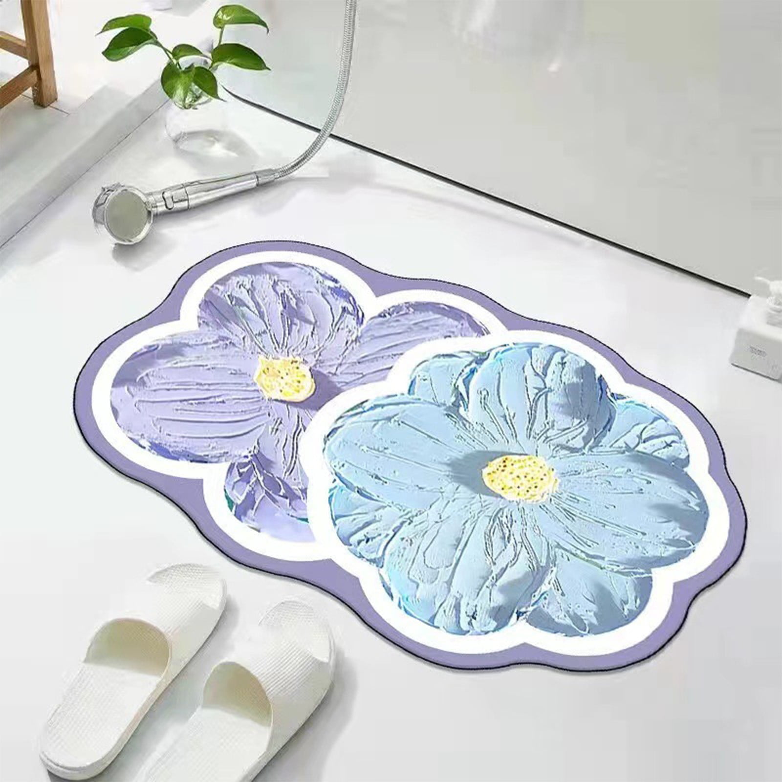 Diatomaceous Mud Bath Mat Super Absorbent Non Slip Soft and Warm for Bathroom Sink Tub Side ...