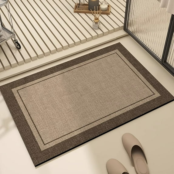 Diatomite Absorbent Bathroom Door Mat | Non Slip Microfiber Floor Rug - Quick Drying | Multicolor Heavy Density | TP Rubber Backing | 40x60cm | Versatile Household Use