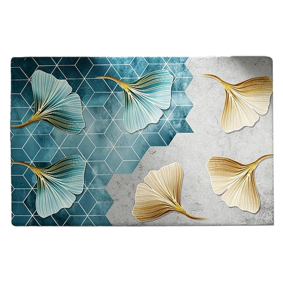 Diatomite Bath Mat Absorbent Moisture Wicking Felt For Shower Floor Blue Green Mosaic Pattern