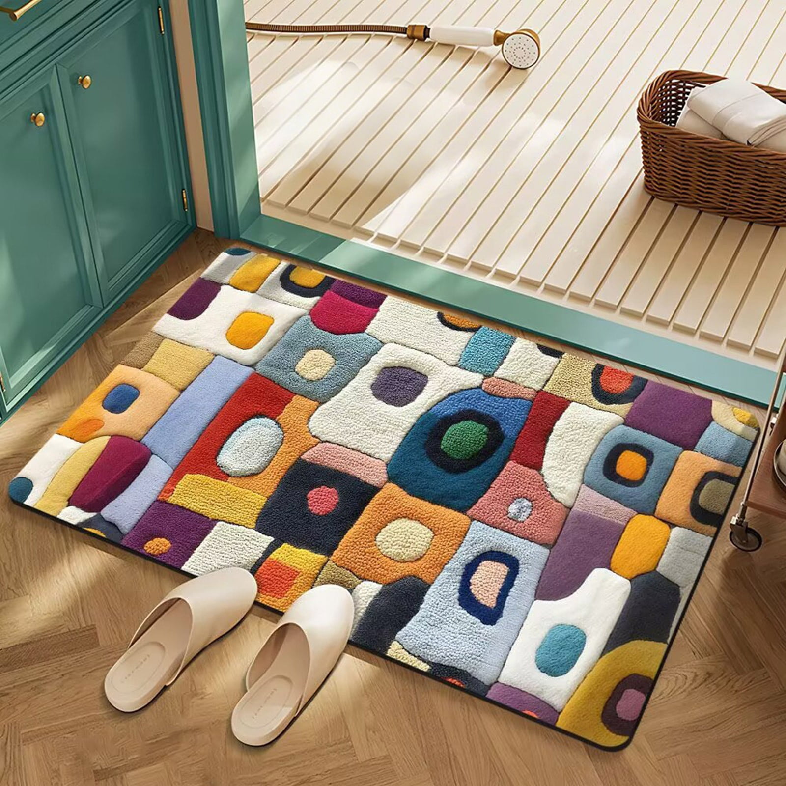 Diatomite Bath Mat Colorful Visual 3D Effect Diatomaceous Earth Bath ...