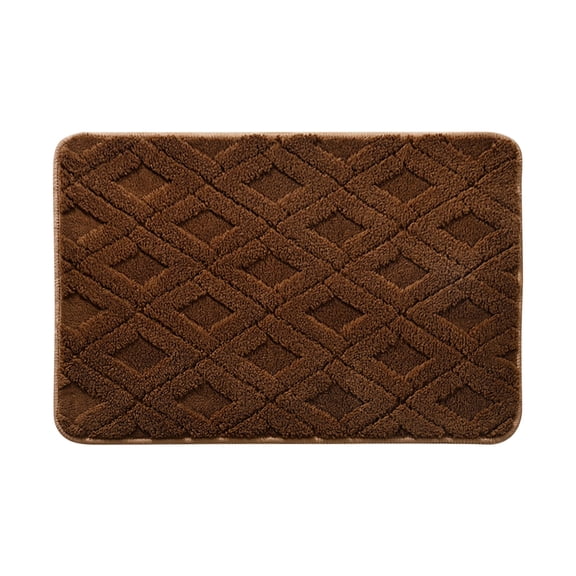 Diatomite Bath Mat Diamond Floor Rug Water Absorbent Bathroom Carpet Non Slip Rubber Backed Quick Dry Floor Mat Washable Rug for Bathroom Laundry Room Kitchen Entryway Decor