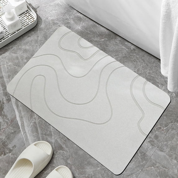Diatomite Bath Mat - Slip-Resistant Absorbent Floor Mat for Bathroom, Kitchen, Door Entrance - 1 Mat