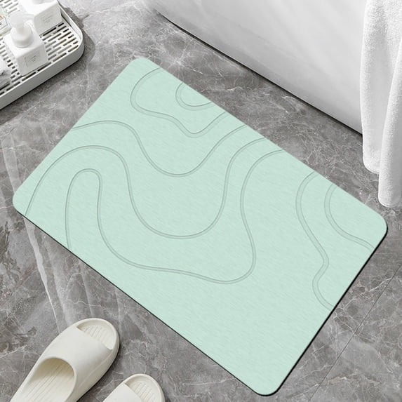 Diatomite Bath Mat - Slip-Resistant Absorbent Floor Mat for Bathroom, Kitchen, Door Entrance - 1 Mat