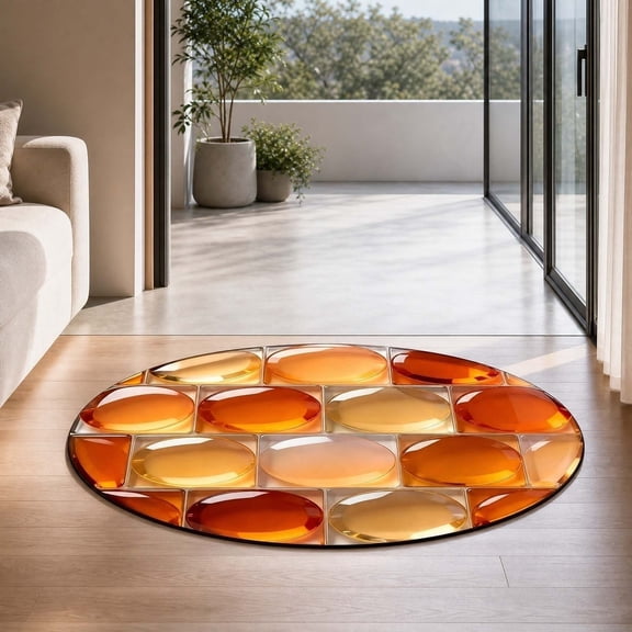Diatomite Bath Mat Super Absorbent Non Slip Soft Dry Floor Rug for Bathroom,Orange