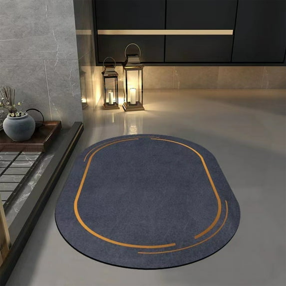 Diatomite Bath Mat | Super Absorbent Quick Dry Bathroom Rug | Non Slip Waterproof Floor Mat for Bath Tub & Vanity | Easy Clean Thin Design | 60x40cm (23.62x15.74in)