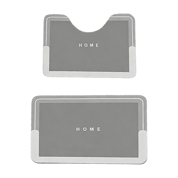 Diatomite Bathroom Floor Mat Set with Super Absorbent and Quick Drying Feature, U Shaped Toilet Mat and Bathroom Entrance Mat for Wet Area Safety and Home Decor Enhancement, Two Piece Household Set