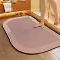 thumbnail image 1 of Diatomite Bathroom Floor Mat - Super Absorbent Fast Drying Non Slip Bath Rug, Modern Polyester & Rubber, Blue Pink Gray, 16x24 in, Easy Clean, Versatile Doorway Mat, 1 of 6