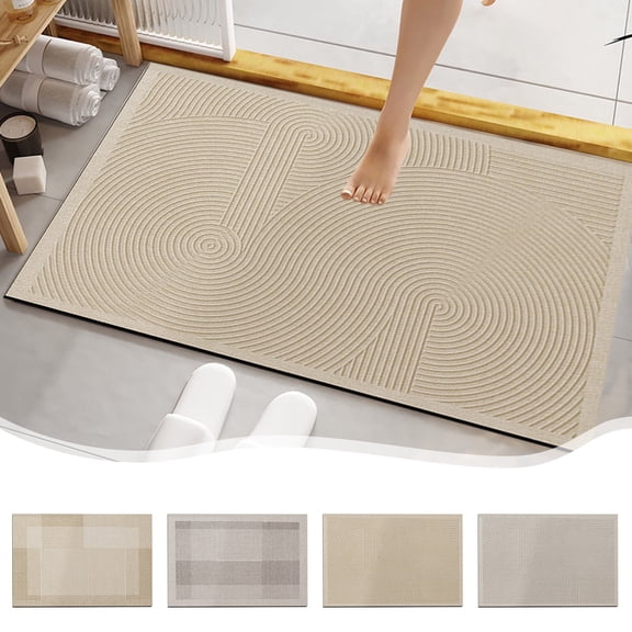 Diatomite Bathroom Mat - Super Absorbent Quick Drying Shower Floor Mat Non-Slip Water Absorbing Rug - for Home Bath, Toilet, Sink - Fast Drying Stone Mud Mat - 16x23.6 Inch