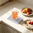 thumbnail image 1 of Diatomite Coaster Pad 21x10cm Absorbent Heat Resistant Quick Dry Striped Design for Dining Table and Kitchen, 1 of 6