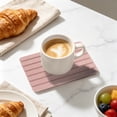 thumbnail image 1 of Diatomite Coaster Pad 21x10cm Absorbent Heat Resistant Quick Dry Striped Design for Dining Table and Kitchen, 1 of 6