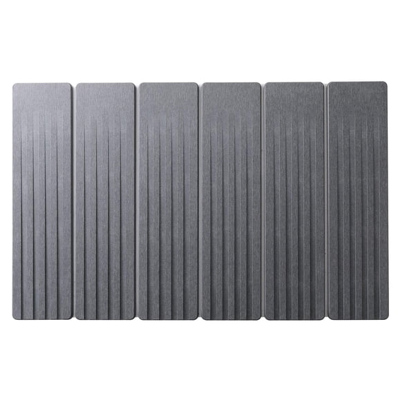 Diatomite Dish Drying Mat 24x16 Inch Large Fast Absorbing Kitchen Sink Mat, Non-Slip Foldable Drying Pad Heat Resistant for Countertop Bathroom Gray