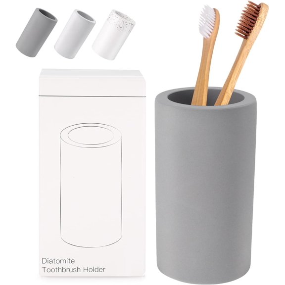 Diatomite  Holder,  Water Absorption Quick Drying Bathroom Countertop Organizer, Stand Cup for  Makeup Brushes Razors
