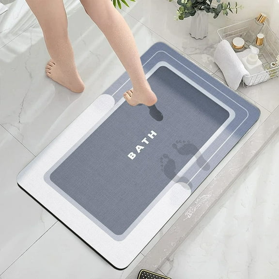 Diatomite Mat Bath Rug, Super Absorbent, Fast-drying Floor Mat, Non-slip Rubber Backing, Waterproof Bathroom , Easy Clean Kitchen Mat, Topliu