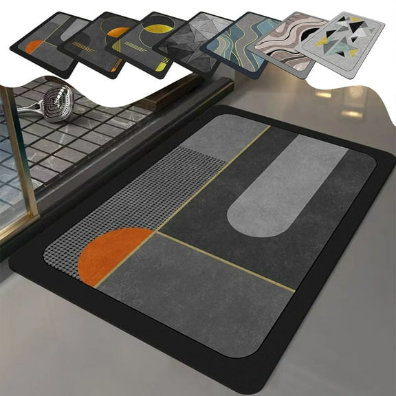 Diatomite Mat under $5! kkbbma Diatomite Bathroom Floor Mat, Fast Drying Absorbent Bath Mat, Non-Slip Toilet Shower Mat, Natural Stone Bathroom Rug