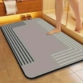 thumbnail image 1 of Diatomite Mud Bath Mat | Super Absorbent Quick-Dry Floor Mat | Non-Slip Rubber Backing | Thin Design for Bathroom & Kitchen | 60x40cm Gray Bath Rug, 1 of 6