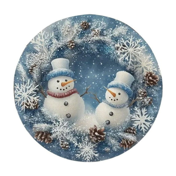 Diatomite Placemat Christmas Themed, Washable Heat Resistant Table Mat for Holiday Dinner Party, Non-Slip Coaster(A)