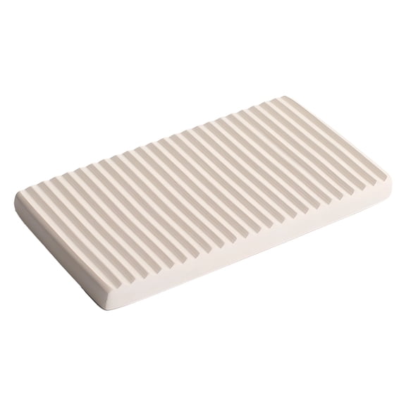 1 Pcs Diatomite Razor Holder, Quick Drying Natural Diatomaceous Earth Tray with Grooved Design, 5.9x3.3 Inch Bathroom Razor Stand for Counter, Beige