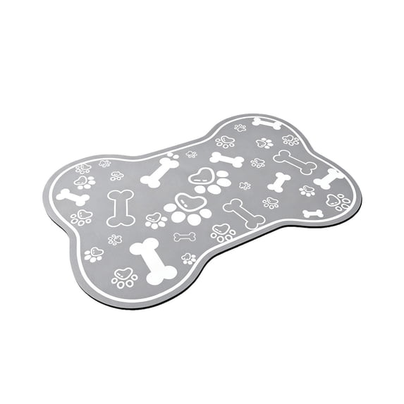 Diatomite Stone Pet Feeding Mat for Dog & Cat, Absorbent Bone Shaped Non-Slip Dog Food Mat