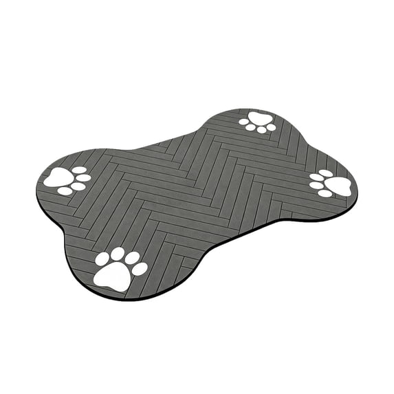 Diatomite Stone Pet Feeding Mat for Dog & Cat, Absorbent Bone Shaped Non-Slip Dog Food Mat