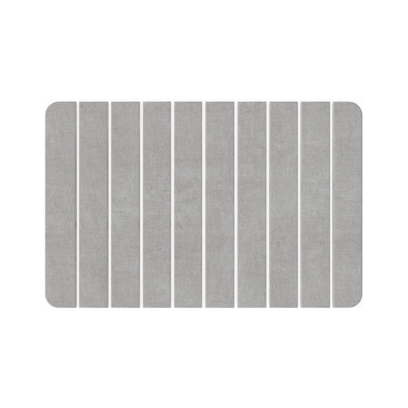 Diatomite Super Absorbent Quick Drying Stone Bath Mat - Gray, Medium - 24 in. x 15 in, by 90210 Kitchen and Bath