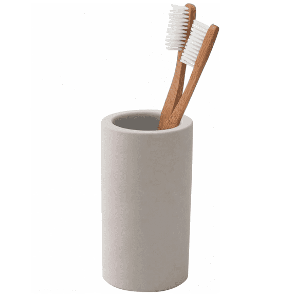 Diatomite Toothbrush Holder, Fast Drying Bathroom Countertop Organizer Stand for Toothpaste, Razor, Makeup Brush, Instant Water Absorbent, Grey